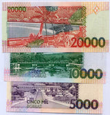 St. Thomas & Prince Set 3 UNC 5000 10000 20000 Random Date P 65 66 67 Sao Tome
