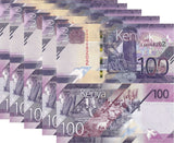 Kenya 100 Shillings 2024 P 53 NEW UNC LOT 5 PCS ,Cereal, agriculture, livestock