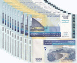 Madagascar 5000 Ariary ND 2008 P 94 Commemorative UNC Lot 10 PCS