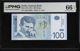 Serbia 100 Dinara 2013 P 57 b Gem UNC PMG 66 EPQ