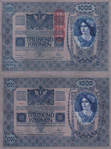 Austria 1000 Kronen 1902 ND 1919 P 59 UNC