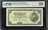 Hungary 100000000 Milpengo 1946 P 130 Choice About UNC PMG 58