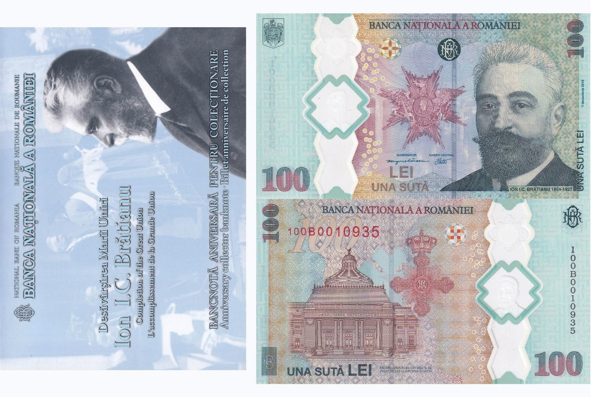 Romania 100 Lei 2019 Commemorative P 125 Polymer UNC w/Folder
