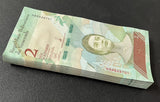 Venezuela 2 Bolivares 2018 P 101 AUnc LOT 100 PCS 1 BUNDLE AUnc