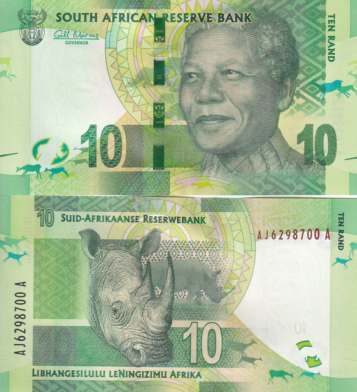 South Africa 10 Rand ND 2012 P 133 UNC