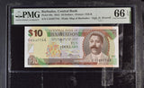 Barbados 10 Dollars 2012 P 68 c Gem UNC PMG 66 EPQ
