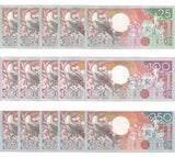 Suriname Set 3 x 5 = 15 UNC 25 100 250 Gulden 1986 1988 P 132 133 134