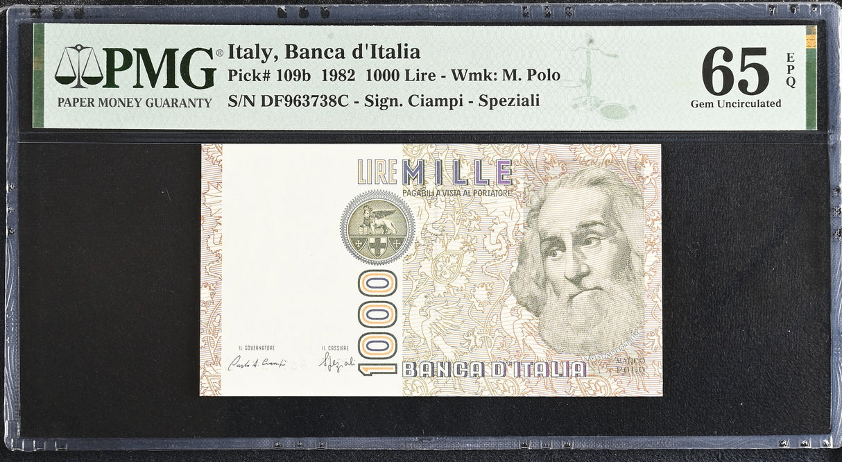 Italy 1000 Lire 1982 P 109 b Gem UNC PMG 65 EPQ