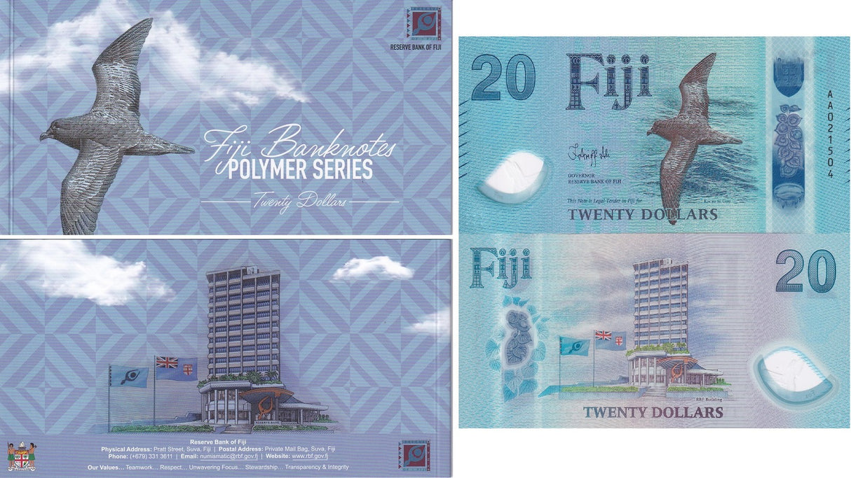 Fiji 20 Dollars 2026 2025 P NEW Polymer IN Folder UNC