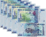 Uganda 2000 Shillings 2021 P 50 UNC LOT 5 PCS ,John Hanning Speke monument Jinja