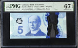 Canada 5 Dollars 2013 P 106 Polymer Wilkins Poloz Superb Gem UNC PMG 67 EPQ