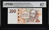 Czech Republic 200 Korun 2018 P 19 f Superb Gem UNC PMG 67 EPQ