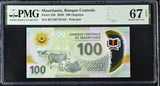 Mauritania 100 Ouguiya 2020 P 23 b Polymer Superb Gem UNC PMG 67 EPQ PNB