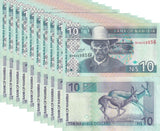 Namibia 10 Dollars ND 2001 P 4 c UNC LOT 10 PCS