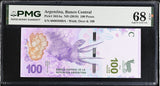 Argentina 100 Pesos ND 2018 P 363Aa Superb Gem UNC PMG 68 EPQ TOP POP