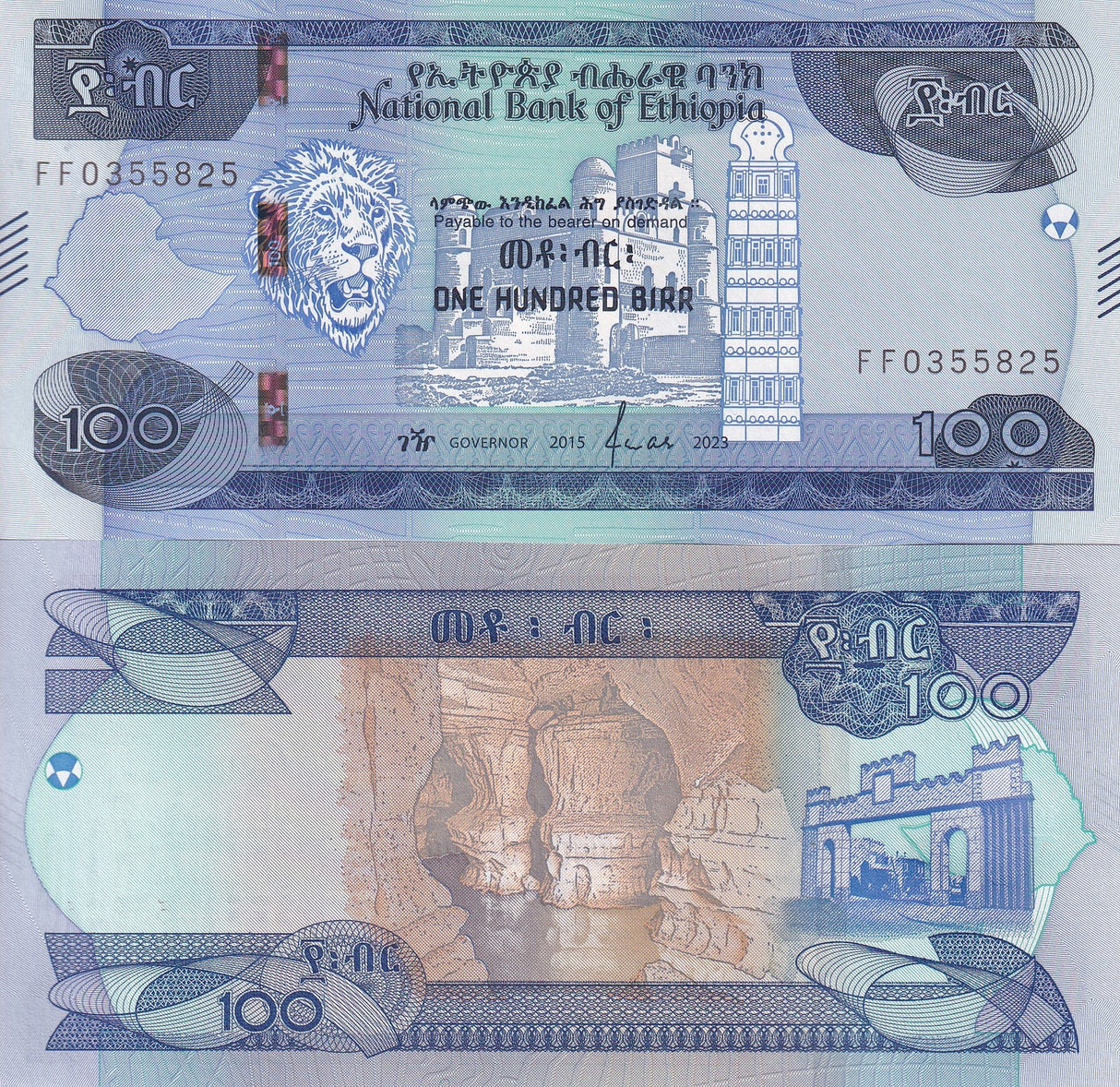 Ethiopia 100 Birr 2015/2023 P 55 NEW SIGN UNC