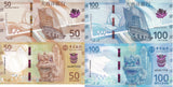 Macau SET 4 UNC 50 100 Patacas 2025 P 92 93 131 132 BOC & BNU Macao Lion