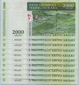 Madagascar 2000 Ariary 2007 P 93 Commemorative NATURELLEMENT UNC Lot 10 PCS