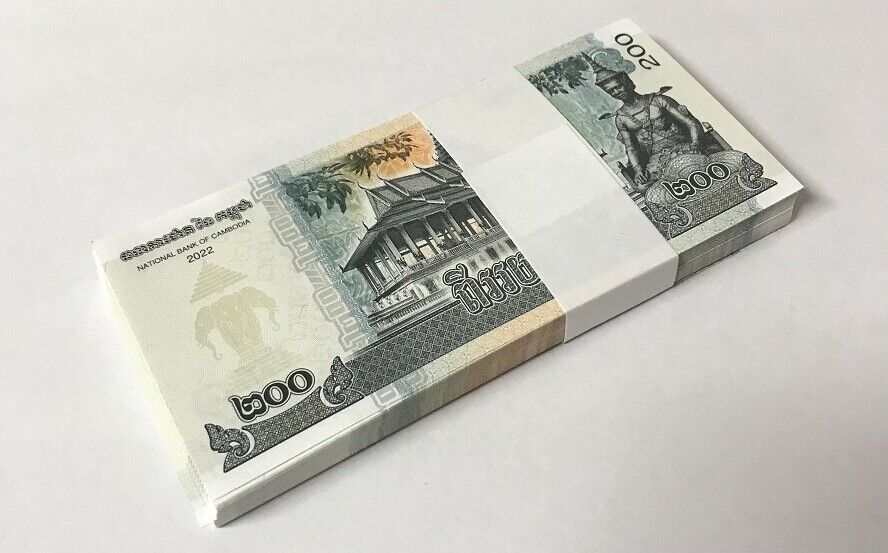 Cambodia 200 Riels 2022 Commemorative P 65A UNC LOT 100 PCS 1 BUNDLE