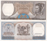 Suriname 1000 Gulden 1963 P 124 UNC ,Printer Johan Enschede, Netherlands