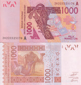 WAS Ivory Coast 1000 Francs 2026 P 115A New Camels UNC, West african States