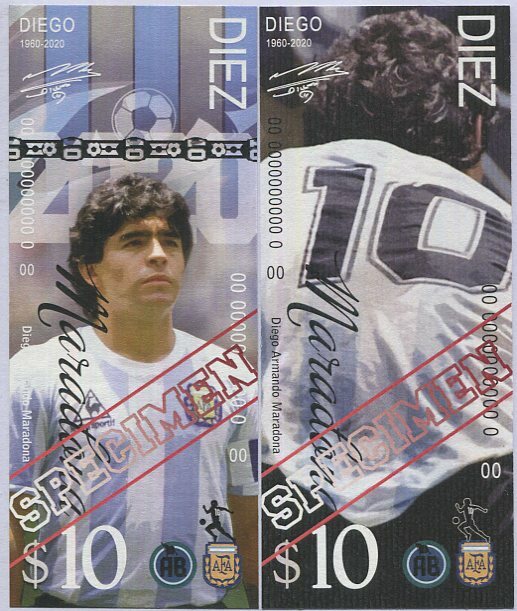 MARADONA 10 Diegos 1960-2020 SPECIMEN Football Soccer Player