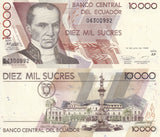 Ecuador 10000 Sucres 1999 P 127 UNC