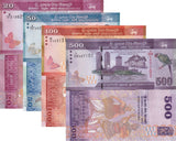 Sri Lanka Set 4 UNC 20 50 100 500 Rupees 2022 P 123 124 125 126