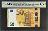 Euro 50 Euro Spain 2017 P 30 v Superb Gem UNC PMG 67 EPQ