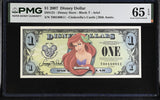 USA Disney 1 Dollar 2007 Ariel 20th Anniversary Gem UNC PMG 65 EPQ