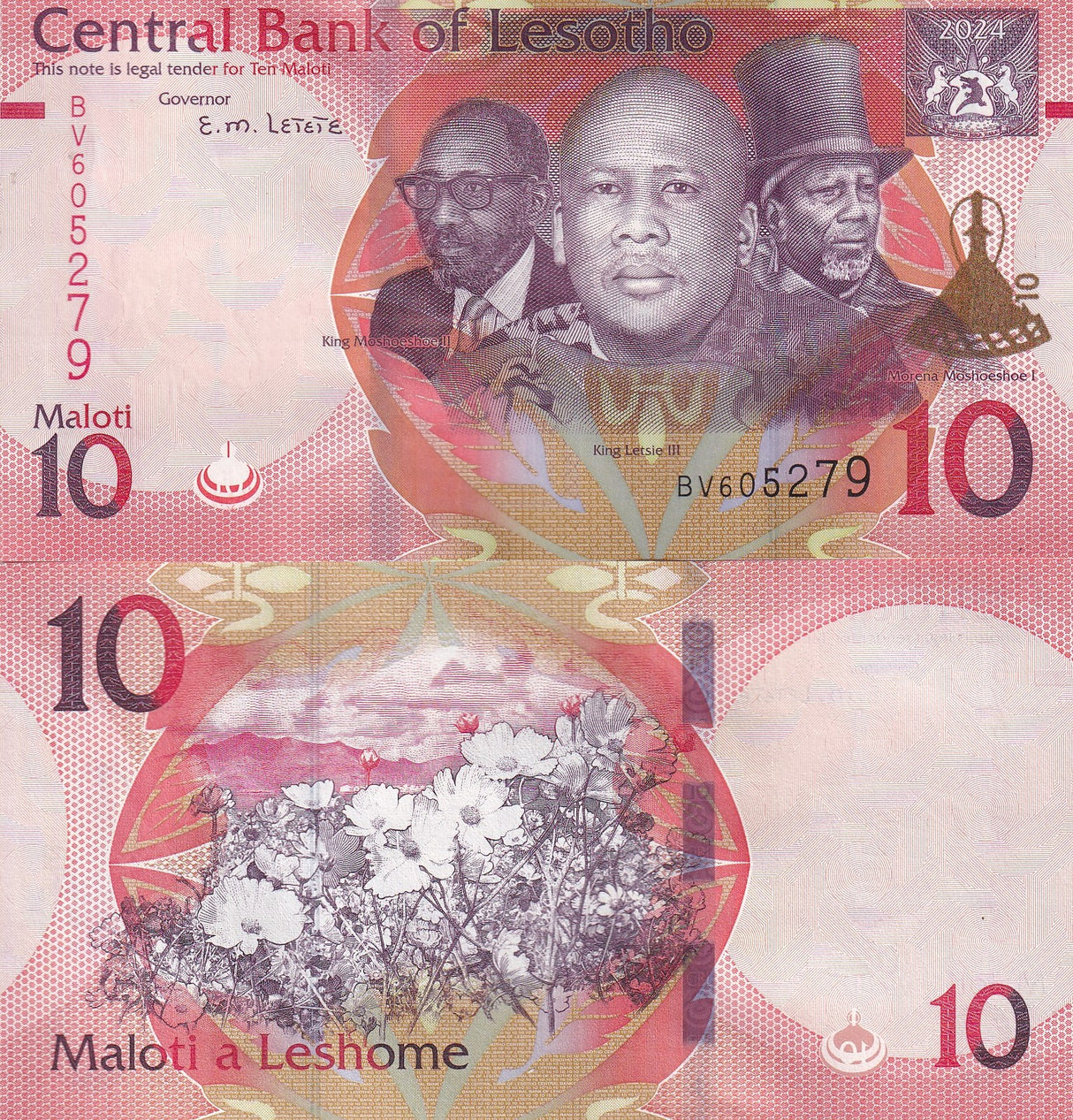 Lesotho 10 Maloti 2024 2025 P New Hybrid UNC