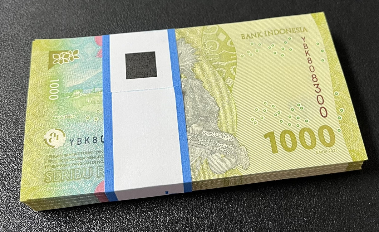 Indonesia 1000 Rupiah 2022 / 2025 P 162 UNC Lot 100 Pcs 1 Bundle