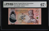 Brunei 10 Brunei Dollars 2024 P 43 a Polymer Superb Gem UNC PMG 67 EPQ