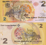Australia Silver Reserve 2 Lunar Dollars 2016 Monkey UNC