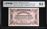 Hungary 100000 Adopengo 1946 P 144 e Choice UNC PMG 64 EPQ