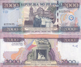 Philippines 2000 Piso 2001 Commemorative P 189 c UNC , Small Size