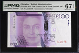 Gibraltar 100 Pounds 2011 P 39 QE II Superb Gem UNC PMG 67 EPQ