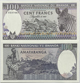 Rwanda 100 Francs 1989 P 19 Z Prefix UNC