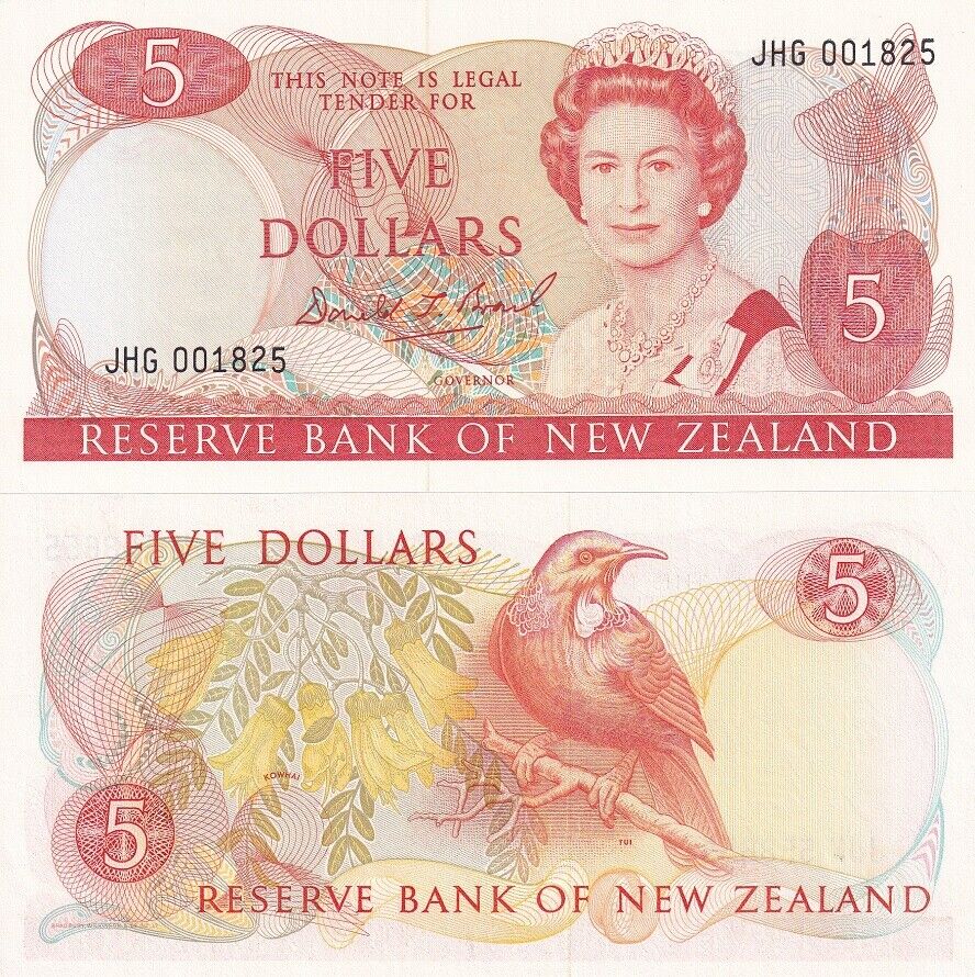 New Zealand 5 Dollars ND 1981-1992 P 171 UNC