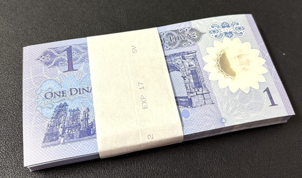 Libya 1 Dinar 2019 P 85 Polymer UNC LOT 100 PCS Refinery Tripolis