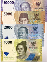 Indonesia Set 4 Pcs 1000 2000 5000 10000 Rupiah 2022 P 162 163 164 165 UNC