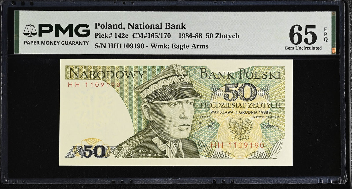 Poland 50 Zlotych 1988 P 142 c Gem UNC PMG 65 EPQ