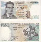 Belgium 20 Francs 1964 P 138 AUnc little TONE