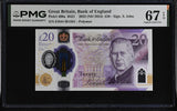 GREAT BRITAIN 20 Pounds 2023 ND 2024 P 400 a Polymer Superb Gem UNC PMG 67 EPQ