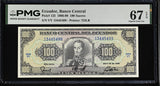 Ecuador 100 Sucres 1990 P 123 Superb Gem UNC PMG 67 EPQ