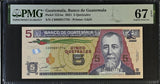 Guatemala 5 Quetzales 2021 P 122Ae Superb Gem UNC PMG 67 EPQ