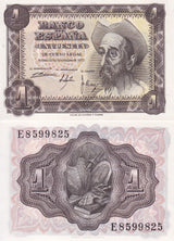 Spain 1 Pesetas 1951 P 139 UNC