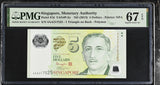 Singapore 5 Dollars ND 2013 P 47 d Polymer Superb Gem UNC PMG 67 EPQ