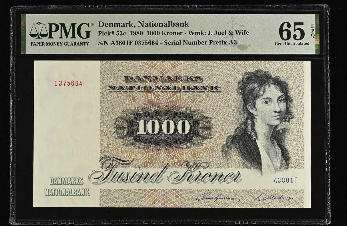 Denmark 1000 Kroner 1980 P 53 c Gem UNC PMG 65 EPQ