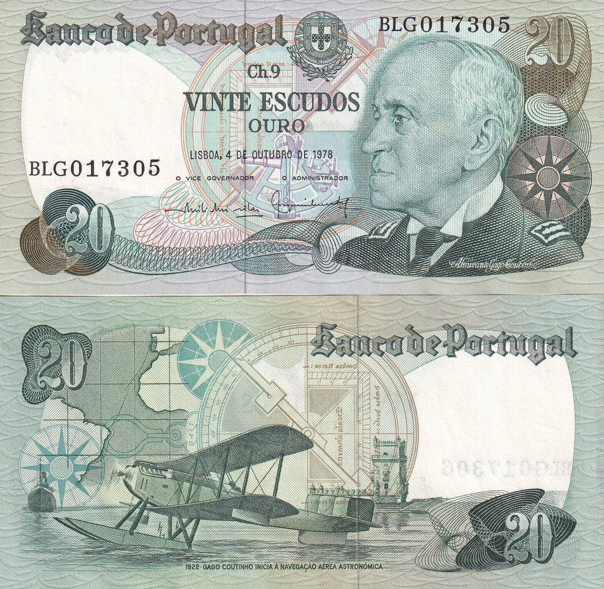 Portugal 20 Escudos 1978 P 176 b AUnc